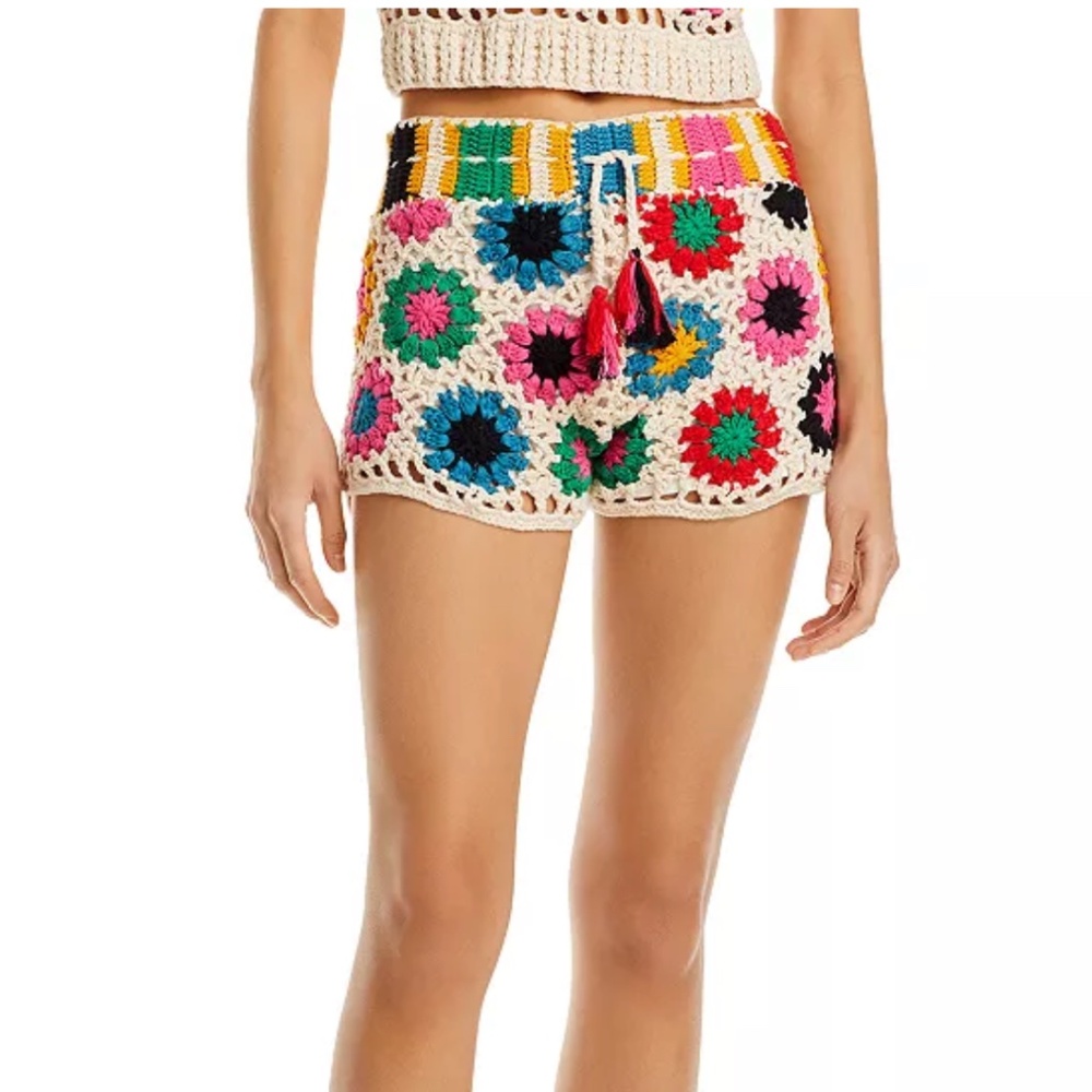 Farm Rio Crochet floral beach shorts